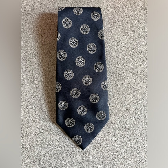 Vintage Other - Cornelia James Navy Blue & White Silk Tie 3.5x58”